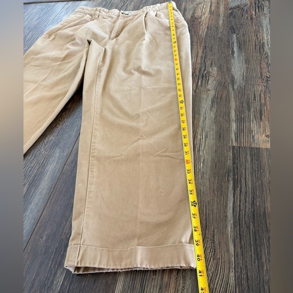 *Read Vtg Y2K Tommy Hilfiger Khaki Chino Pants Mens 36X30 Beige Cuffed Pleated - Picture 4 of 11